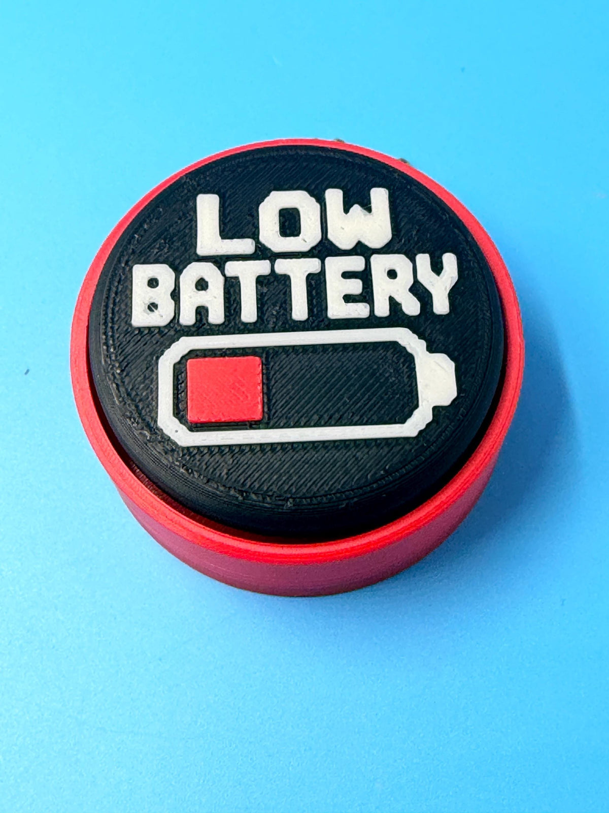 3D Printed Low Battery Fidget Keychain | Stress Relief Bag Charm