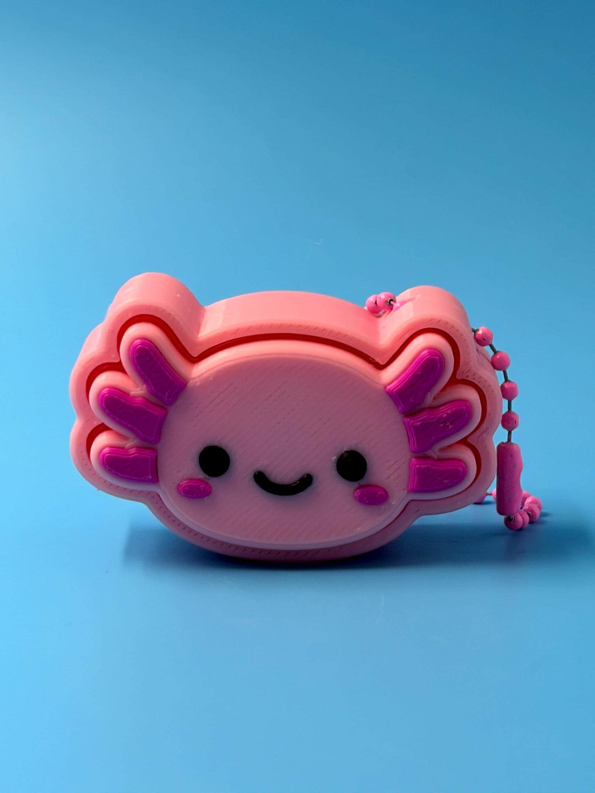 3D Printed Axolotl Clicker Keychain | Kawaii Fidget Bag Charm, Stress Toy