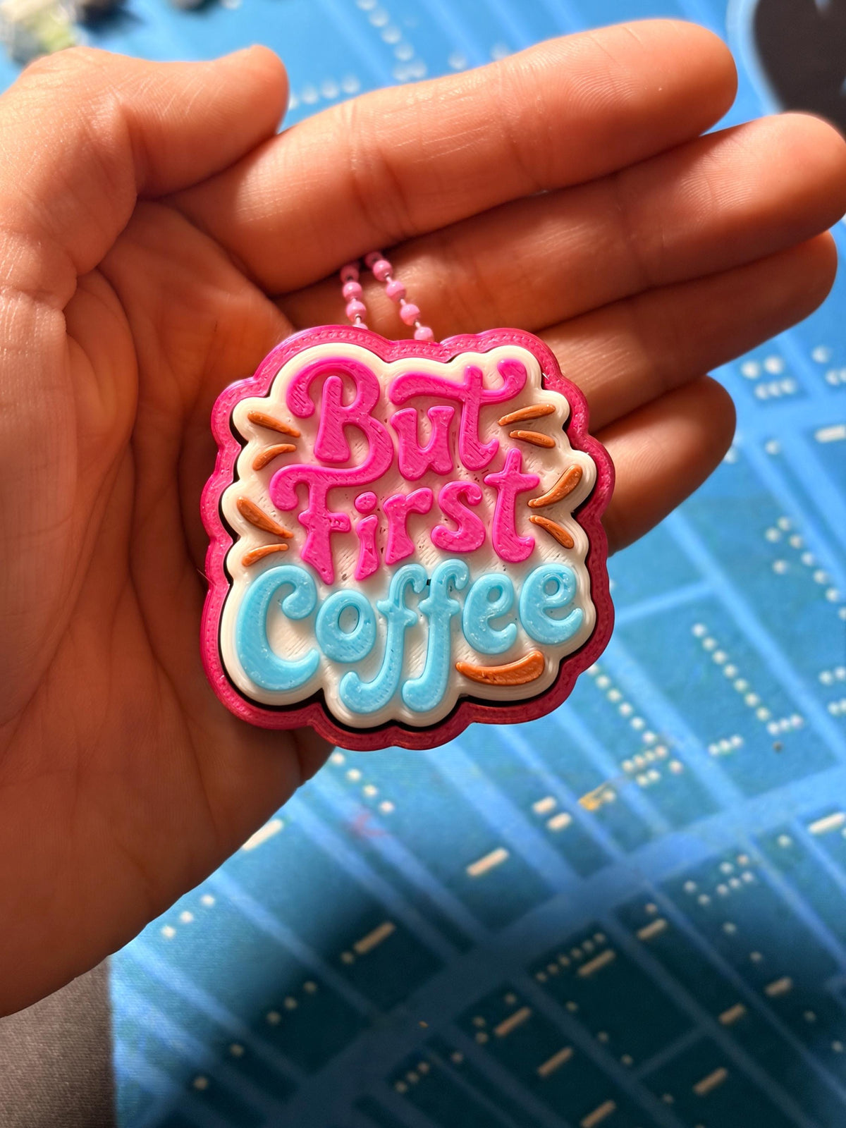 But First Coffee Fidget Keychain | Sensory Pop Toy, Stress Relief, Caffeine Addict ADHD Fidget