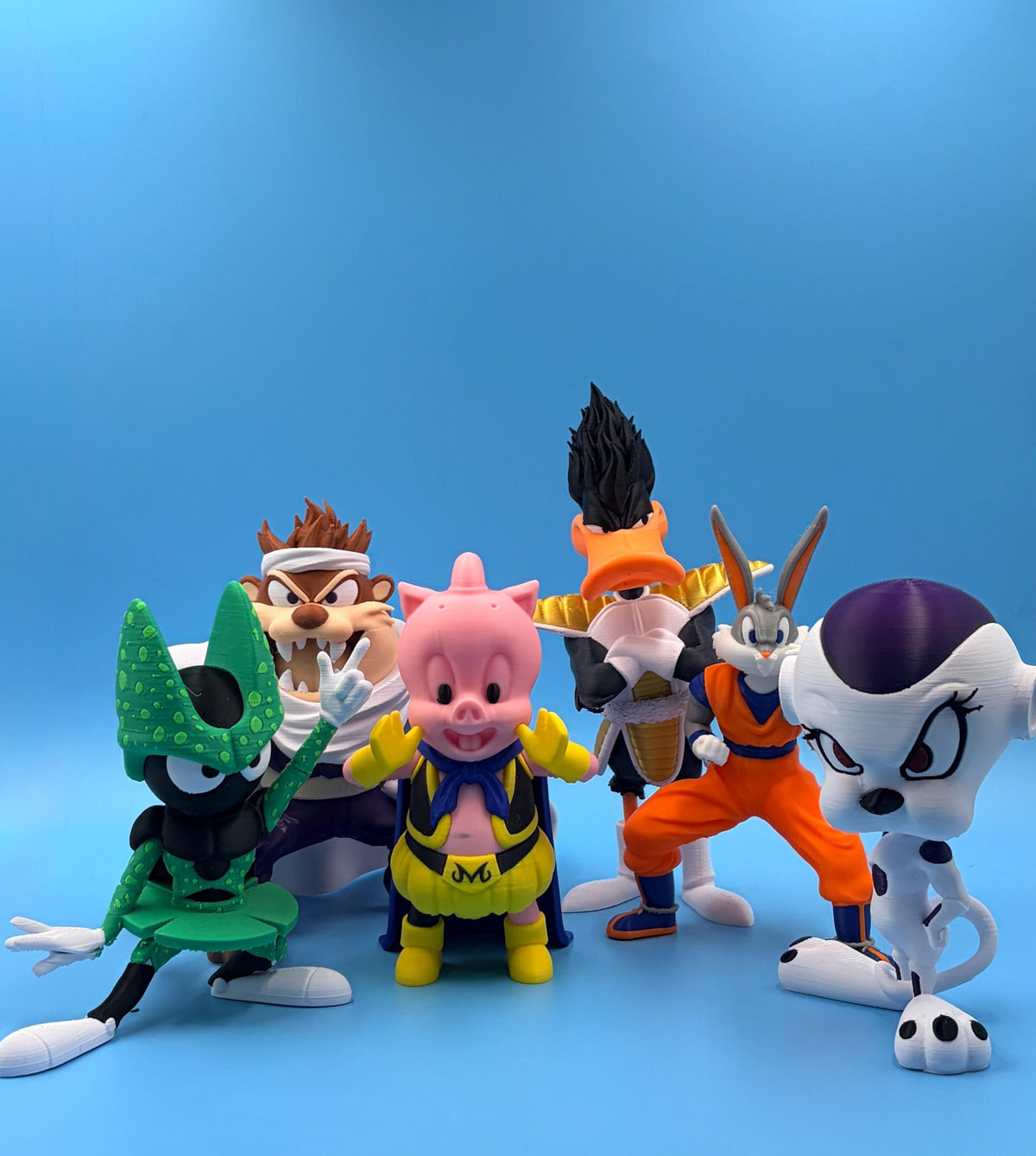 Nostalgic Cartoon Mashup Figures | Fan Art Collectibles | Anime x Classic Cartoon Crossover