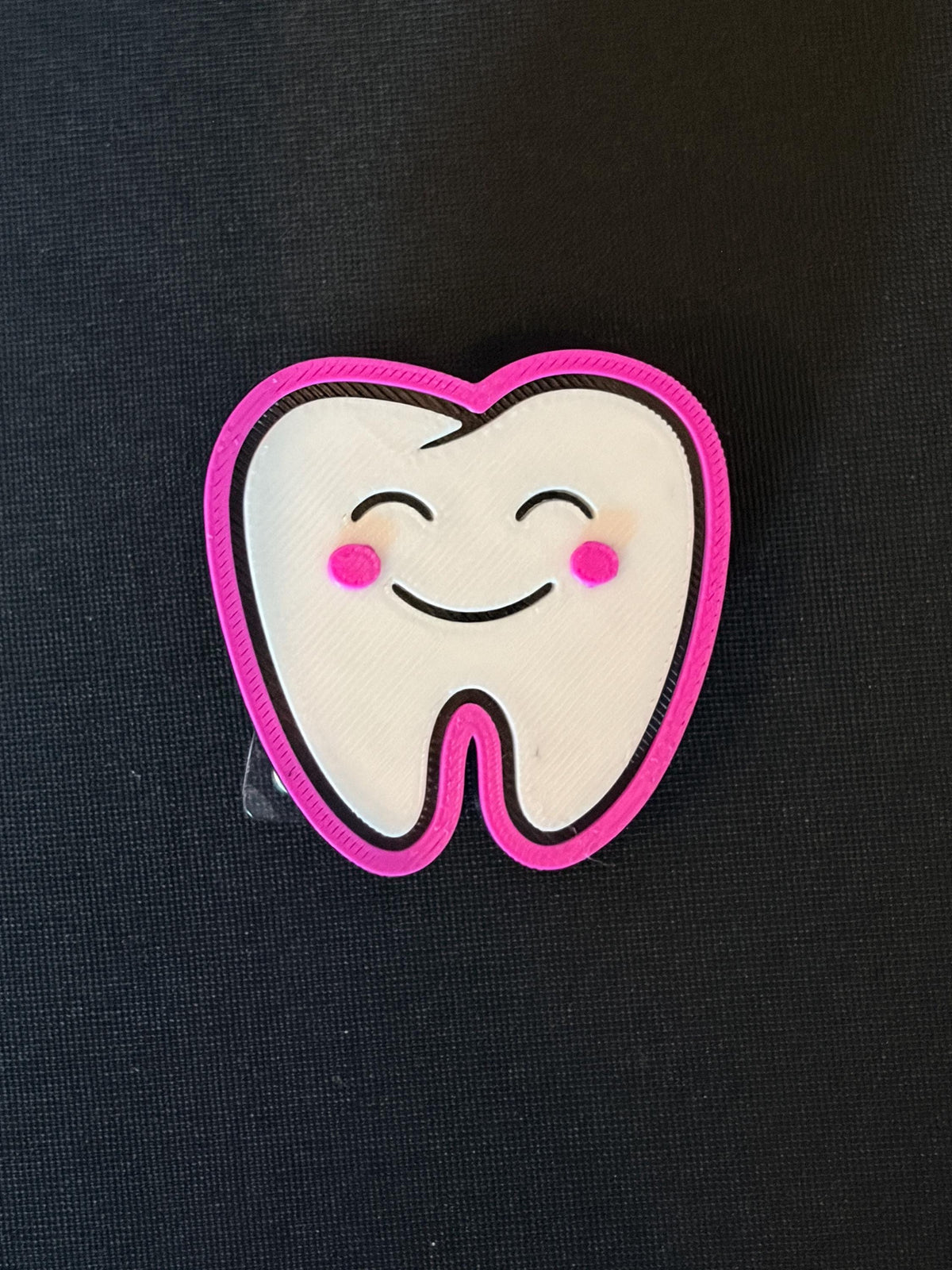 Smiling Tooth Badge Reel | Dental Hygienist, Dentist ID Holder (Retractable)