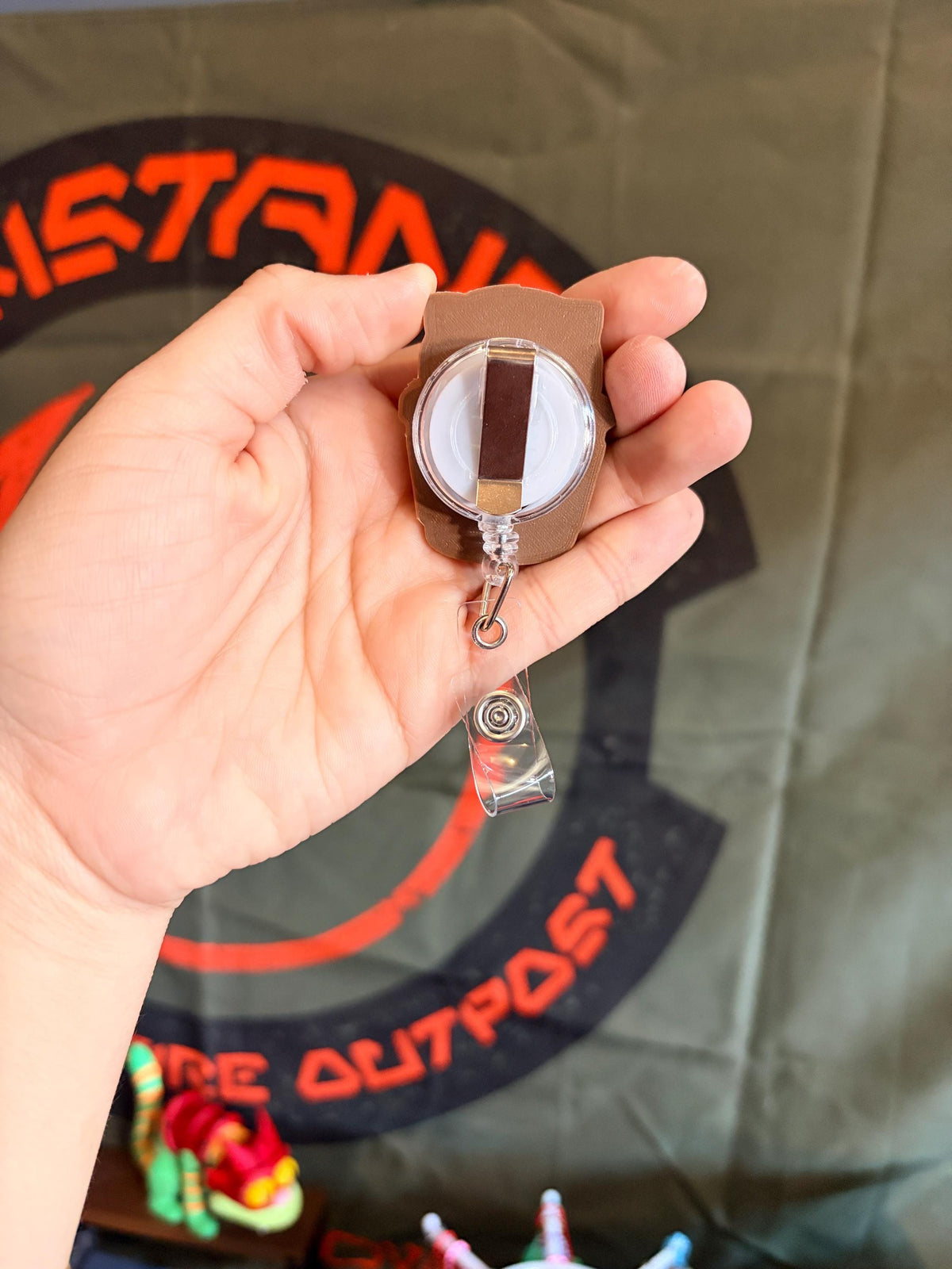 Kawaii Coffee Cat Badge Reel | Retractable ID Holder for Coffee Lovers