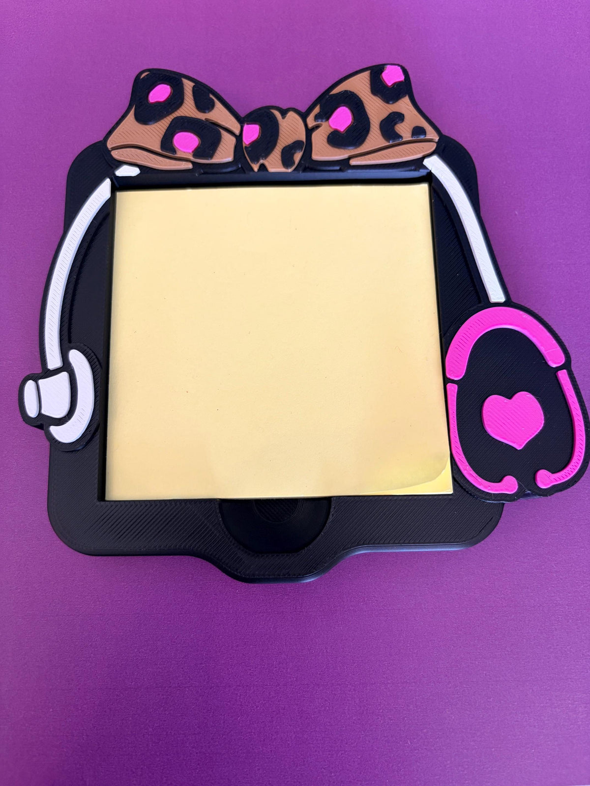 Leopard Bow Nurse Post It Holder | Medical Desk Gift | 3D Printed