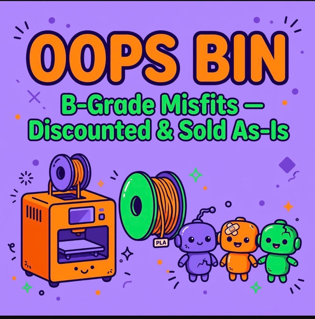 Oops Bin | Imperfect 3D Printed Figures | B-Grade Misfit Seconds Sold As-Is | Discounted Print Fails
