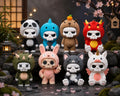 Skull Animal Costume Charms | Spooky Goth Designer Toys (Keychain/Figure)