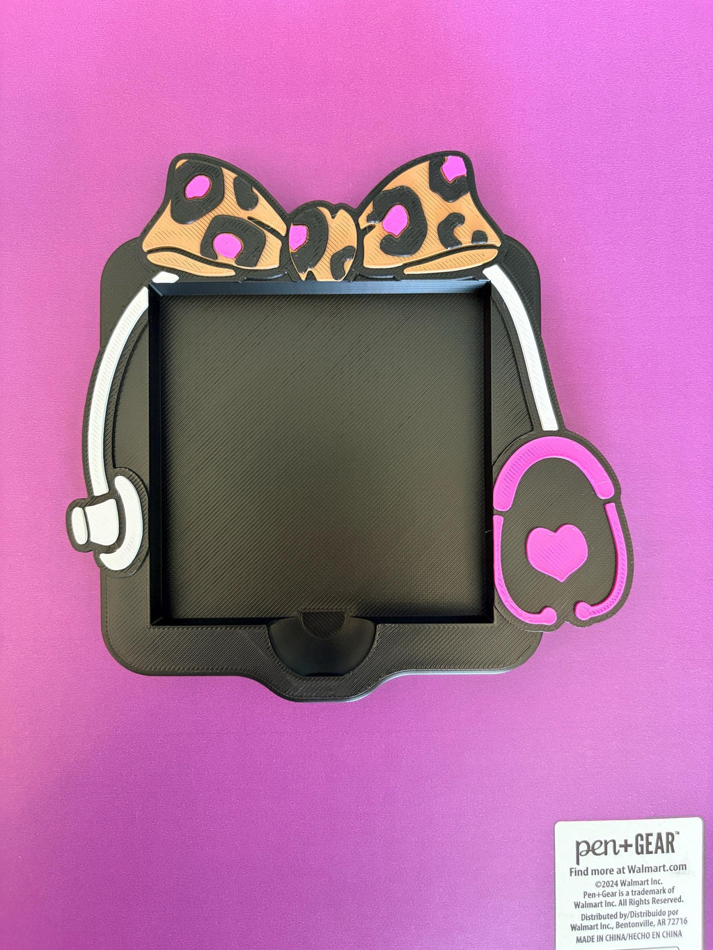 Leopard Bow Nurse Post It Holder | Medical Desk Gift | 3D Printed