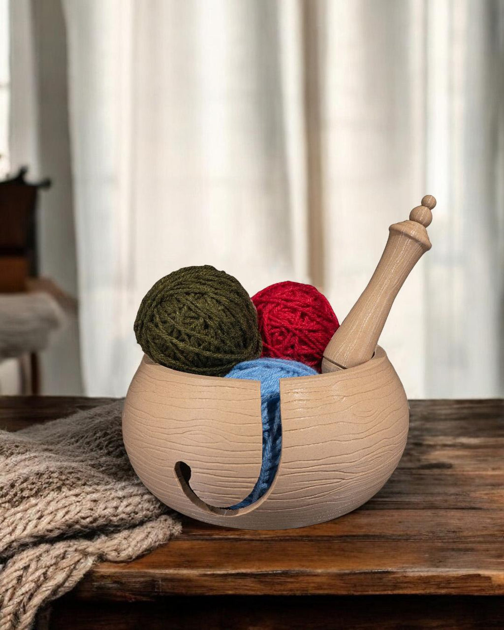 3D Printed Kit Yarn Bowl and Hook Case (Yarn Not Included)
