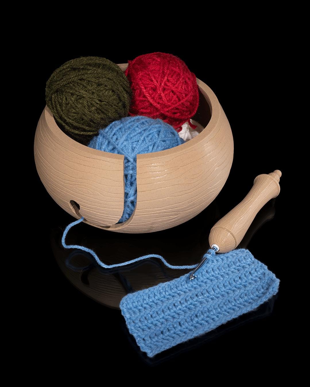 3D Printed Kit Yarn Bowl and Hook Case (Yarn Not Included)