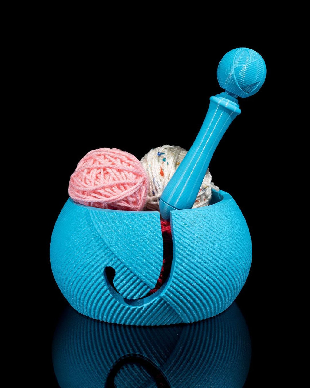 Pull the Strings Yarn Bowl & Crochet Hook Holder Kit – 3D Printed Fiber Arts Organizer