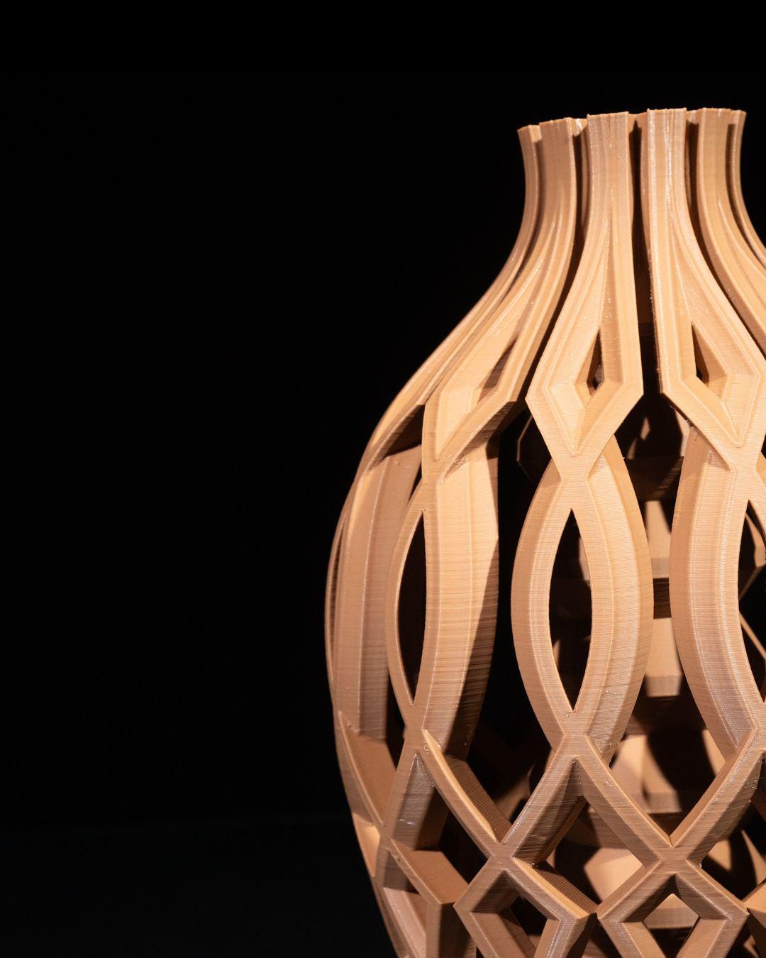 3D Printed Vista Vase – Decorative 3D Printed Lattice Flower Vase, Modern Home Decor
