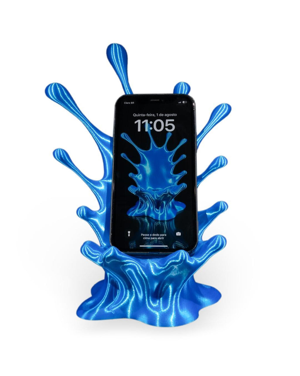 Splash Phone Holder – 3D Printed Liquid Wave Phone Stand, Unique Desk Decor