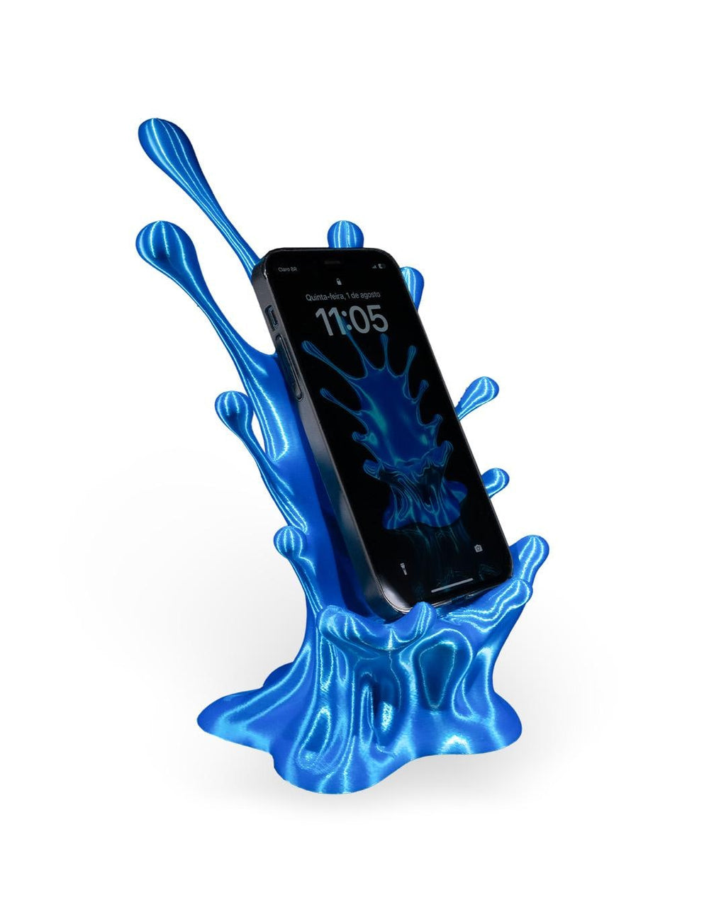 Splash Phone Holder – 3D Printed Liquid Wave Phone Stand, Unique Desk Decor
