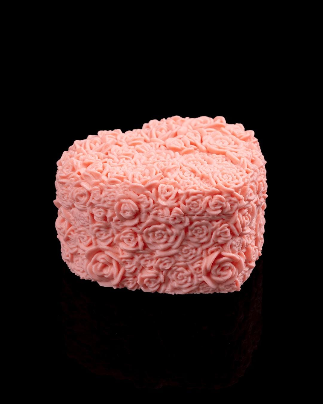 Petal Heart Container – Floral Rose Heart Box, Romantic Gift Storage
