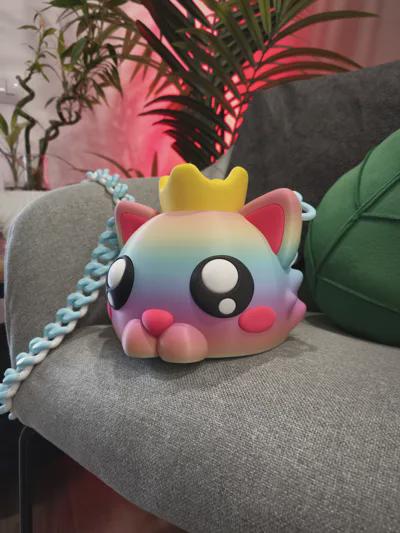 Cat head bag with removable crown | Gradient kawaii organizer