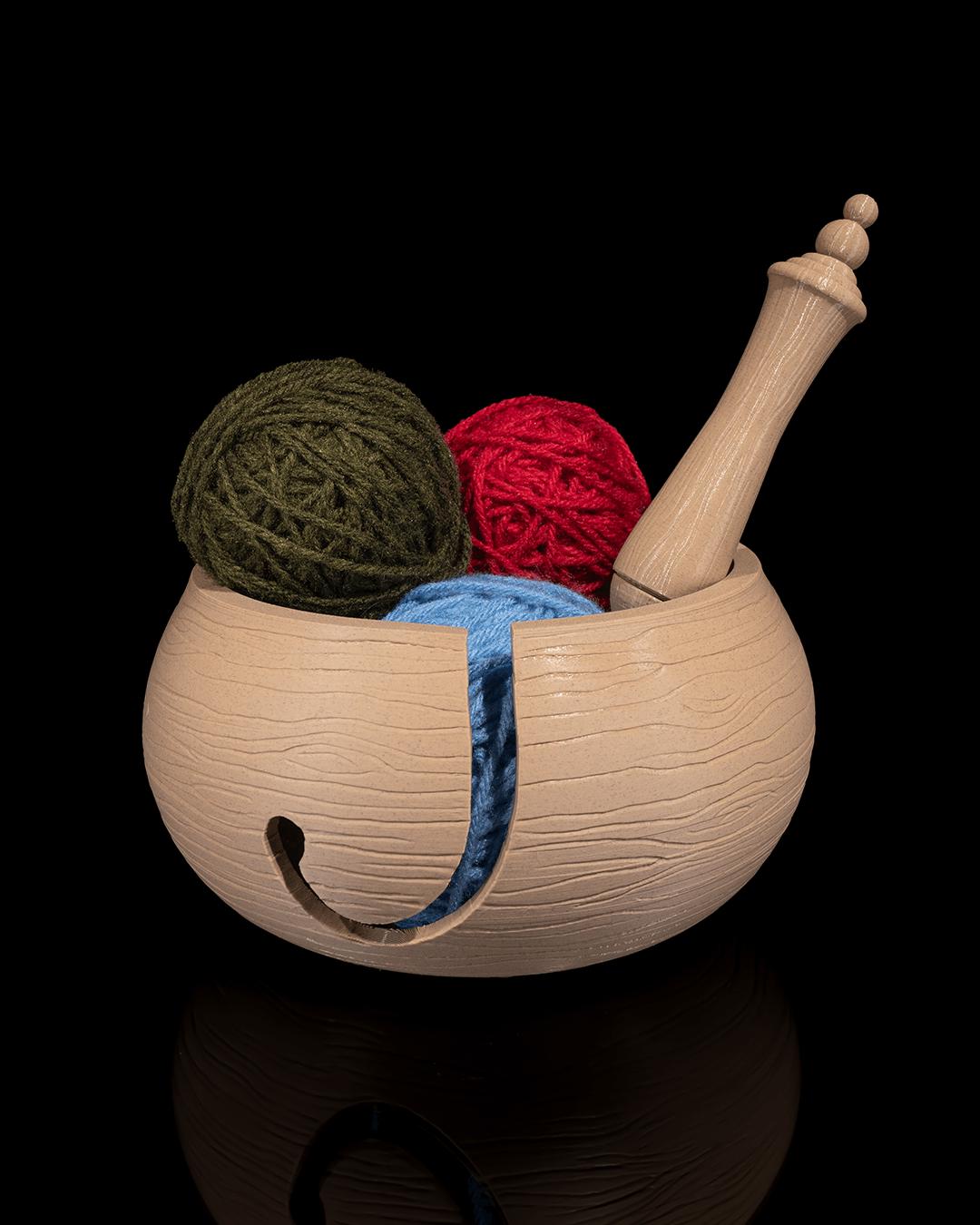 3D Printed Kit Yarn Bowl and Hook Case (Yarn Not Included)