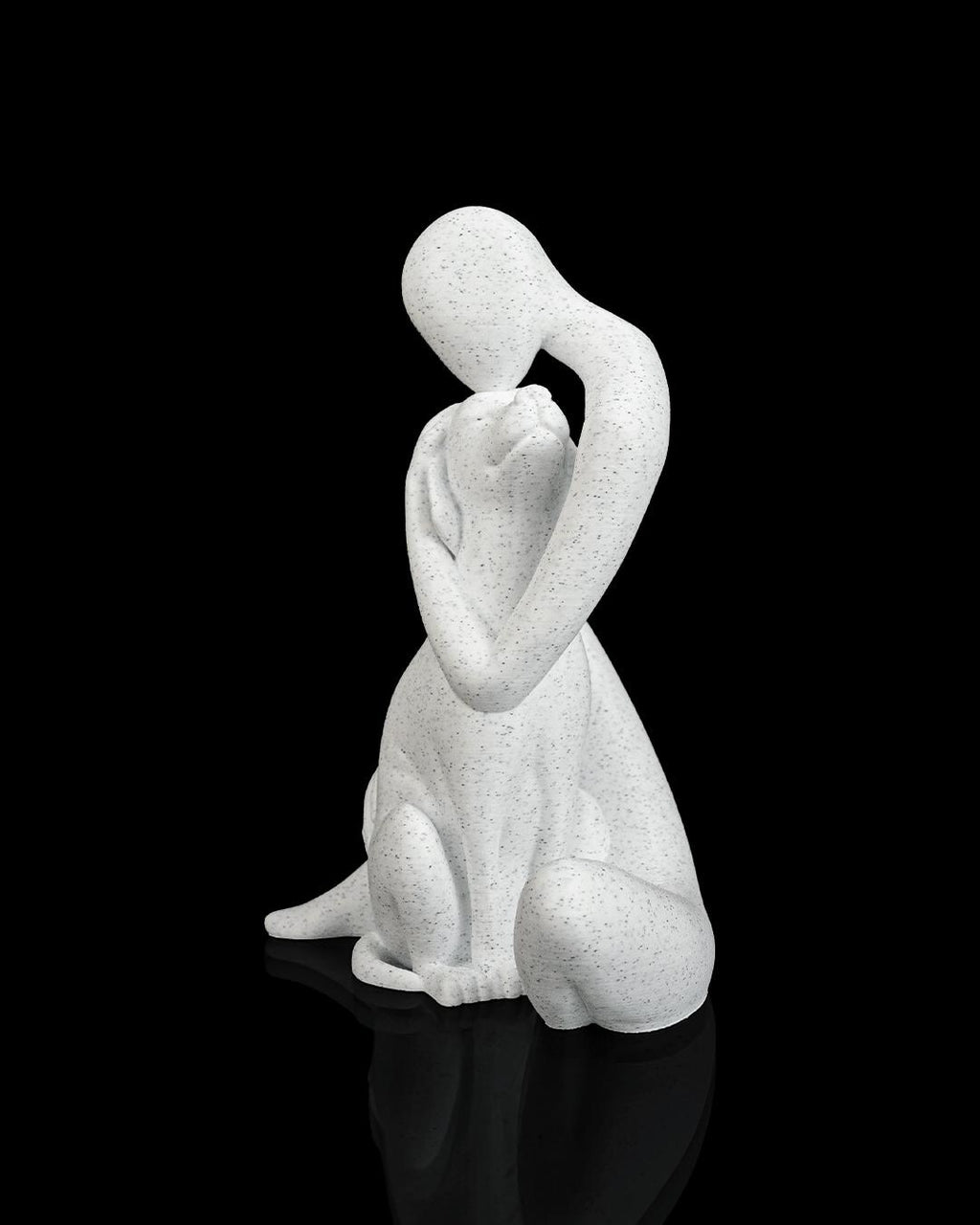 Best Friend Statue - Human & Dog 16cm Sculpture  - Pet Lover Gift