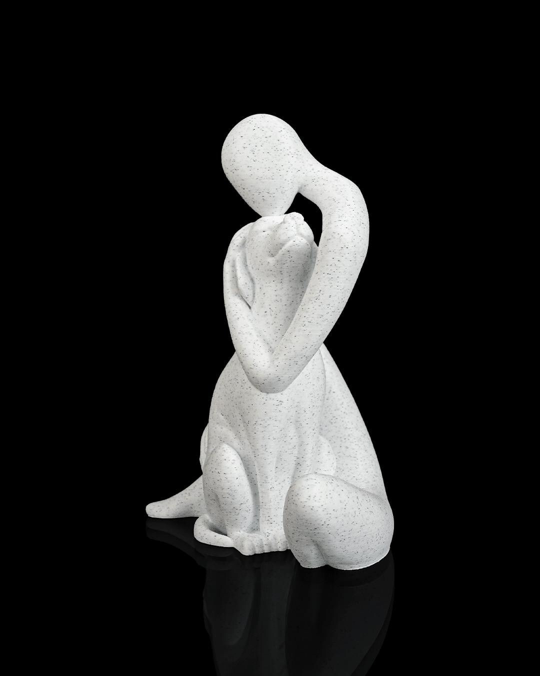 Best Friend Statue - Human & Dog 16cm Sculpture  - Pet Lover Gift