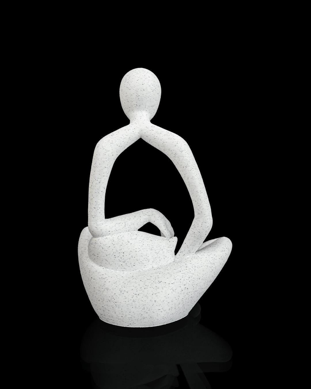 Lap Cat Statue - Person & Cat 16cm Sculpture  - Cat Lover Gift