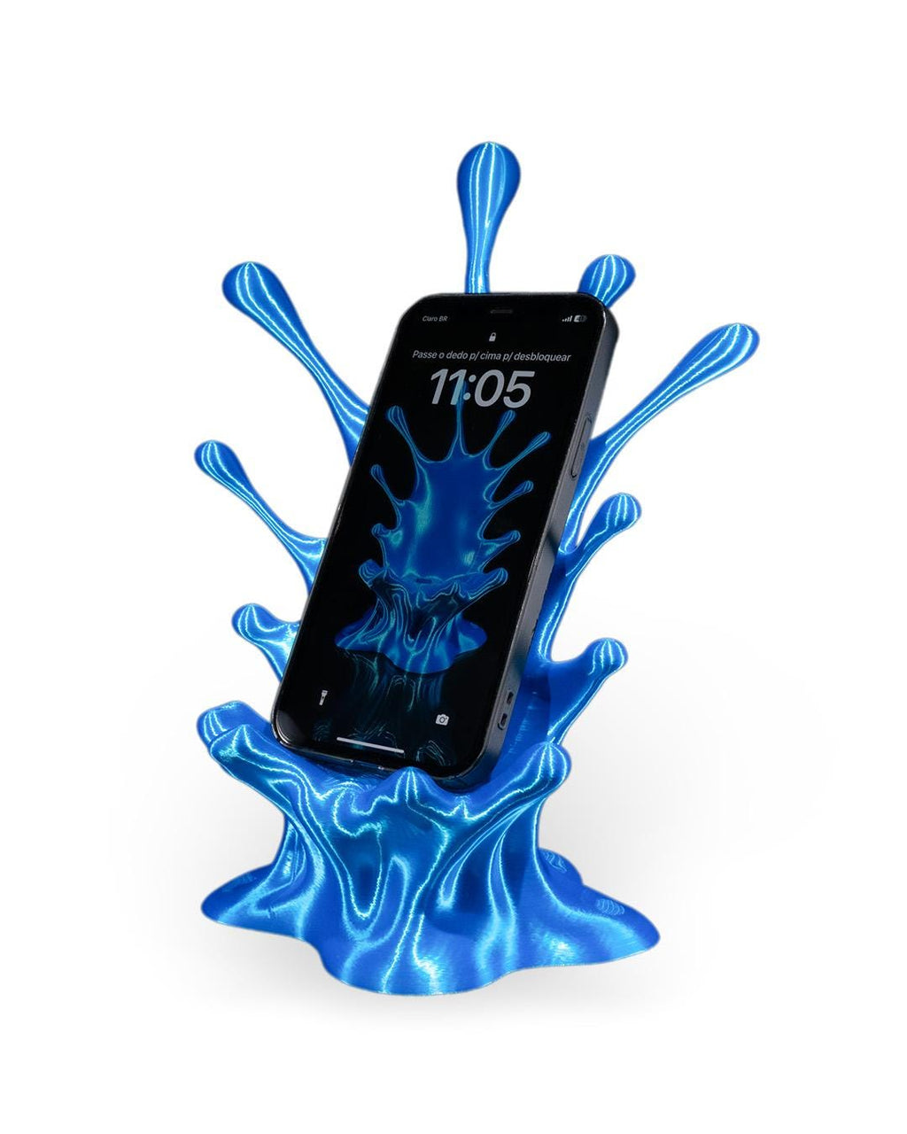 Splash Phone Holder – 3D Printed Liquid Wave Phone Stand, Unique Desk Decor