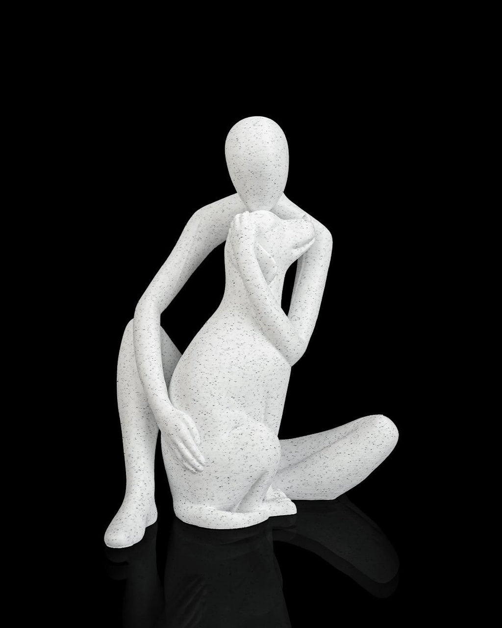 Best Friend Statue - Human & Dog 16cm Sculpture  - Pet Lover Gift