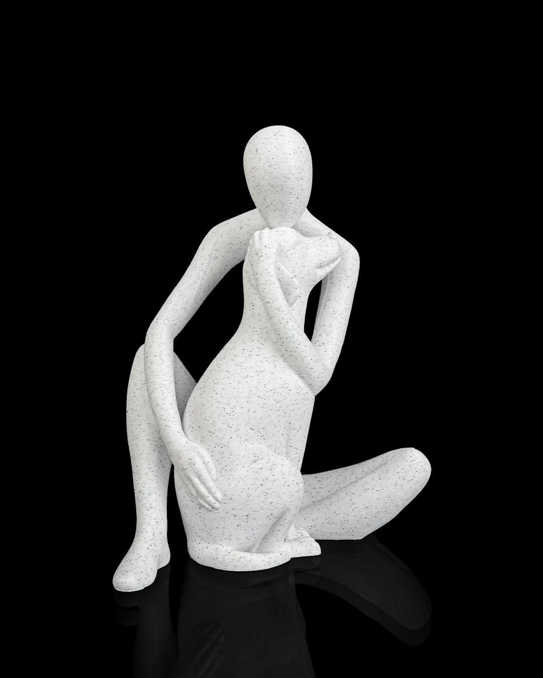 Best Friend Statue - Human & Dog 16cm Sculpture  - Pet Lover Gift