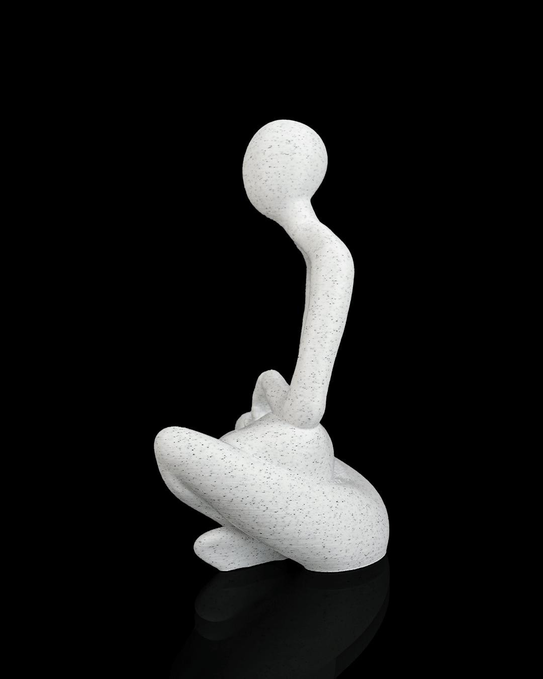 Lap Cat Statue - Person & Cat 16cm Sculpture  - Cat Lover Gift