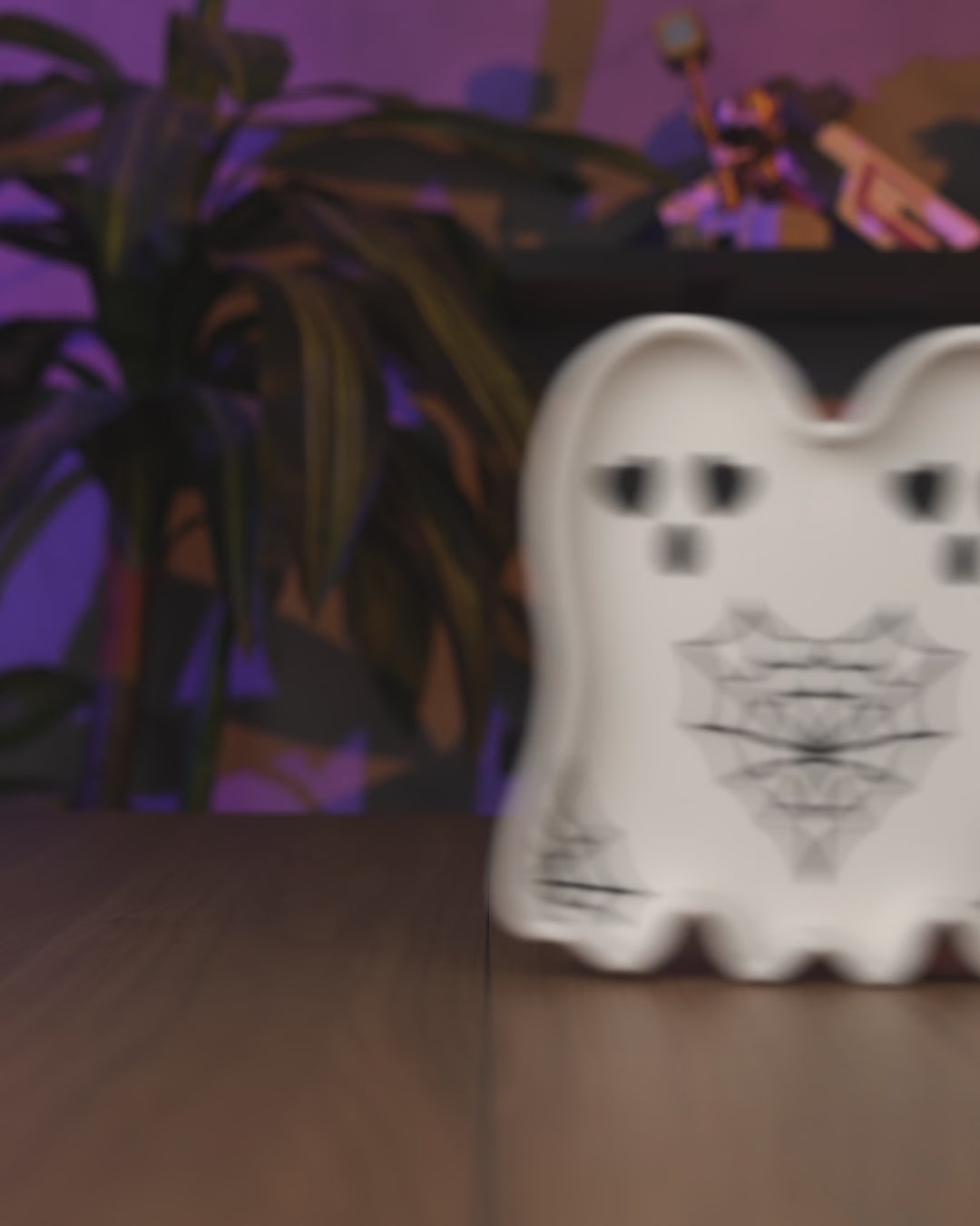 Ghost Duo Trinket Dish | Spooky Cute Jewelry Holder | Heart Eyes Ghost Ring Dish