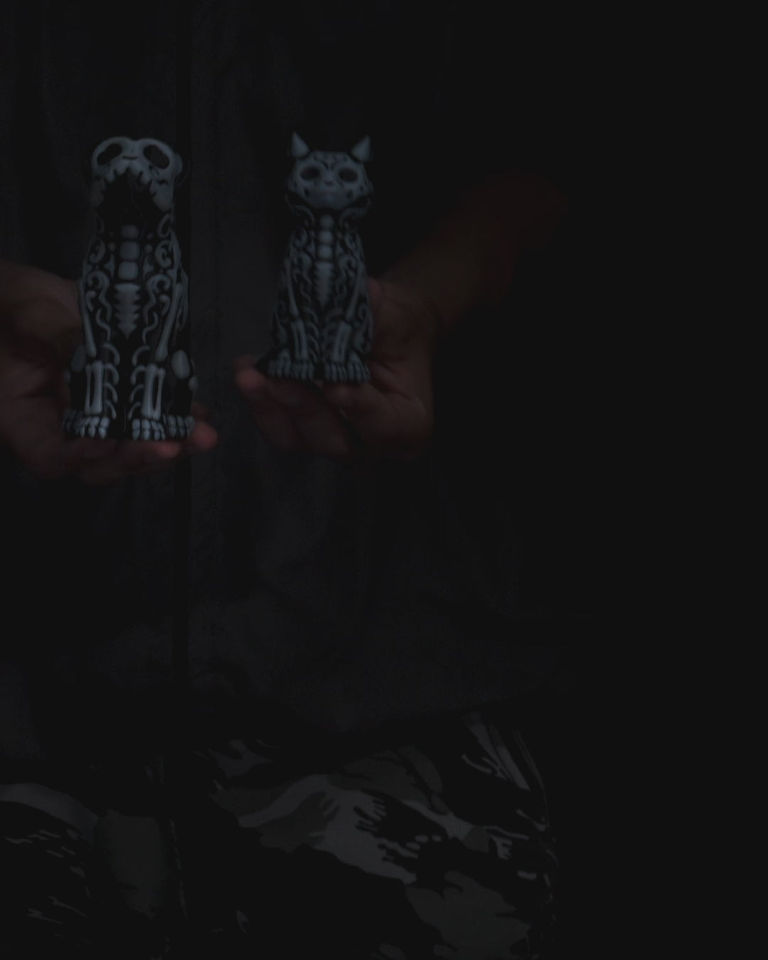 3D Printed Skeleton Pet Figurine | Dia de los Muertos Cat & Dog | Ofrenda Altar Decor | Pet Memorial Gift | Choose One or the Set