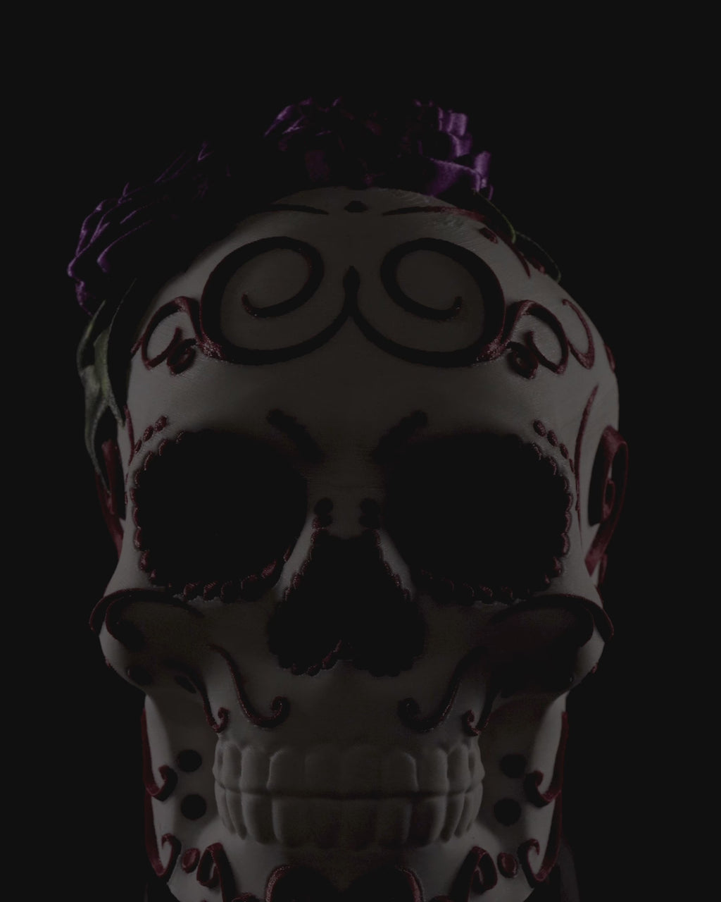 3D Printed Calavera Sugar Skull Sculpture | Carmen & Carlos Day of the Dead Skull Art | Dia de los Muertos Decor | Choose One or the Set