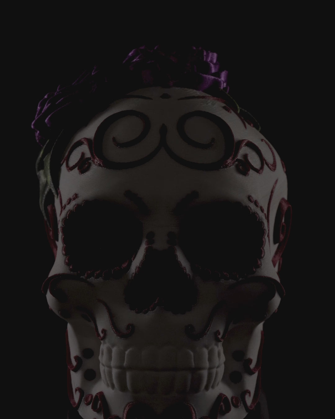 3D Printed Calavera Sugar Skull Sculpture | Carmen & Carlos Day of the Dead Skull Art | Dia de los Muertos Decor | Choose One or the Set