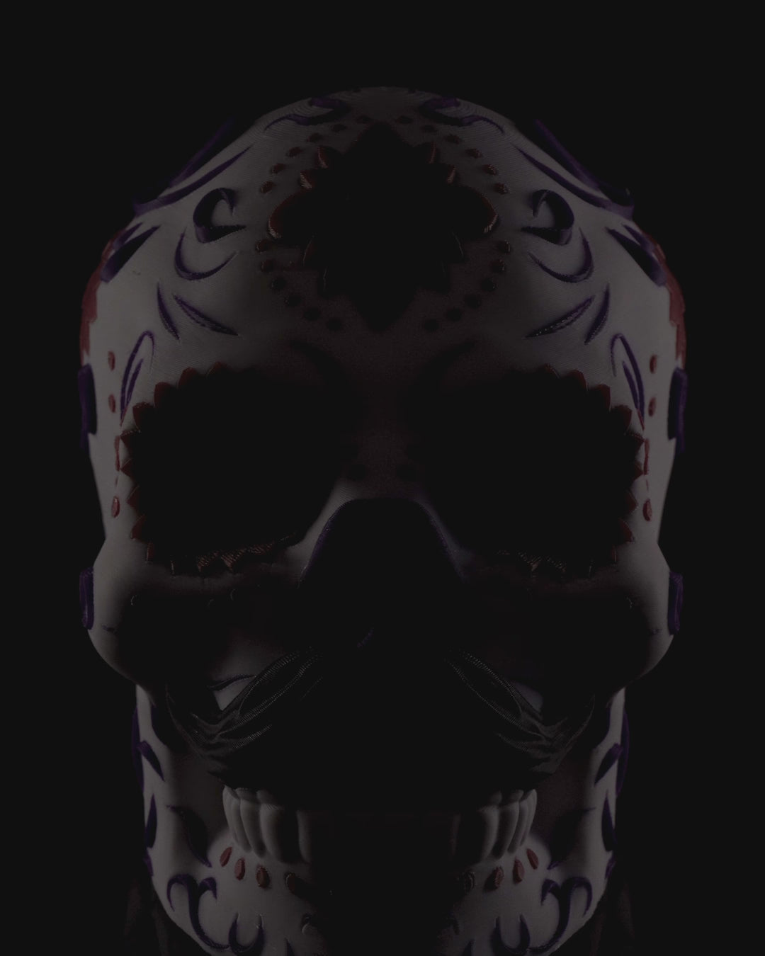3D Printed Calavera Sugar Skull Sculpture | Carmen & Carlos Day of the Dead Skull Art | Dia de los Muertos Decor | Choose One or the Set